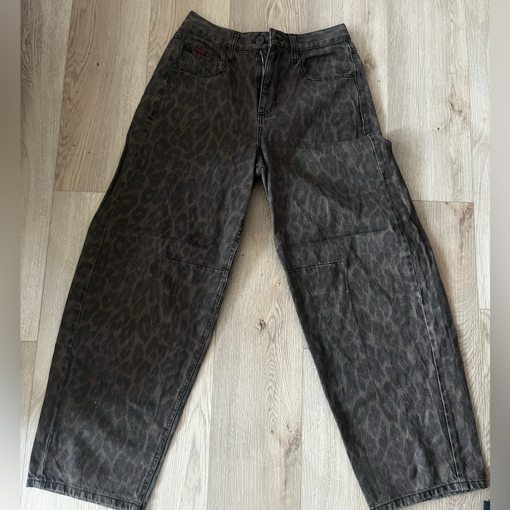 Urban Outfitters Leopard Logan Barrel Jean
